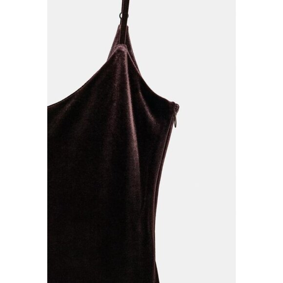 ZARA LONG VELVET DRESS - Picture 9 of 9